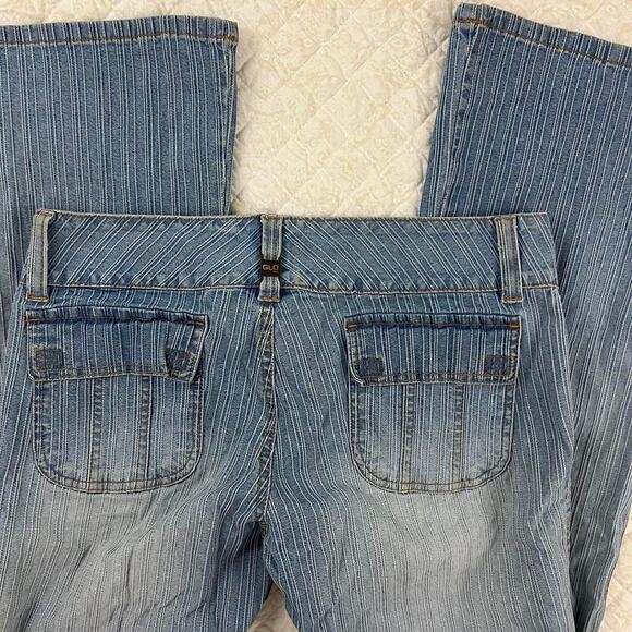 Glo Y2k Flared Jeans Light Wash Ribbed - Picture 6 of 7